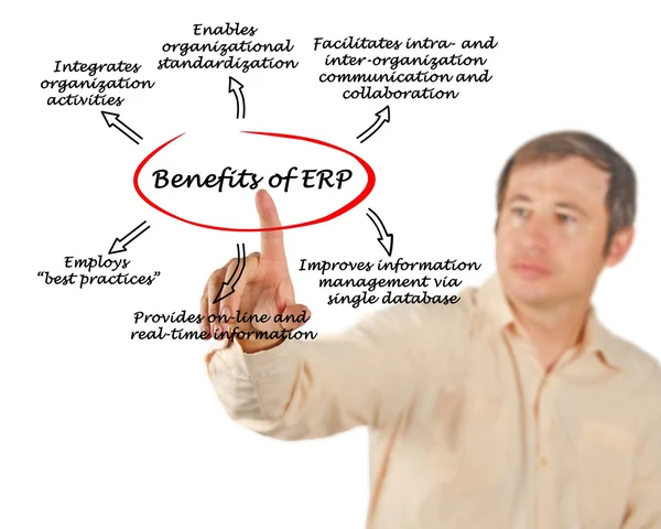 Diagram of Benefits of ERP — Stock Photo, Image